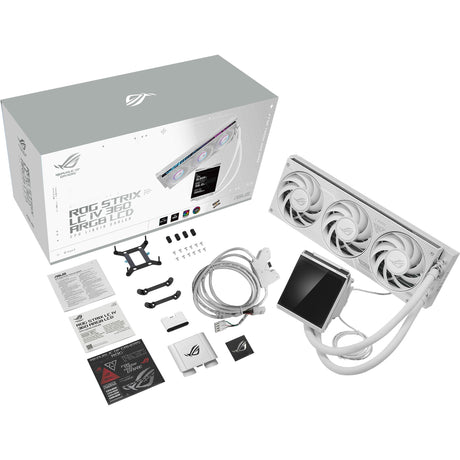 Asus rog strix lc iv 360 argb lcd waterkoeling (wit, 4-pin pwm)