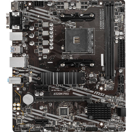 Msi a520m pro socket am4 moederbord (raid, gb-lan, sound, µatx)