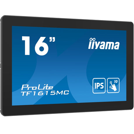 Iiyama prolite tf1615mc-b1 16 touchscreen monitor (zwart, 1x displayport, 1x hdmi, 1x vga, 1x rj-45)