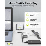 Goobay slanke usb-hub met 5 poorten, usb-c naar usb-c usb-a, 5 gbit s (lichtgrijs)