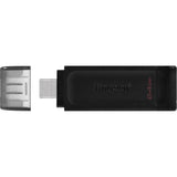 Kingston datatraveler 70 64 gb usb-stick (zwart, dt70 64gb, usb-c 3.2 gen 1)