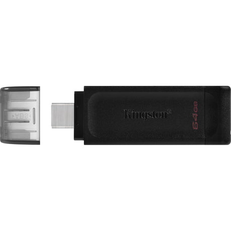 Kingston datatraveler 70 64 gb usb-stick (zwart, dt70 64gb, usb-c 3.2 gen 1)