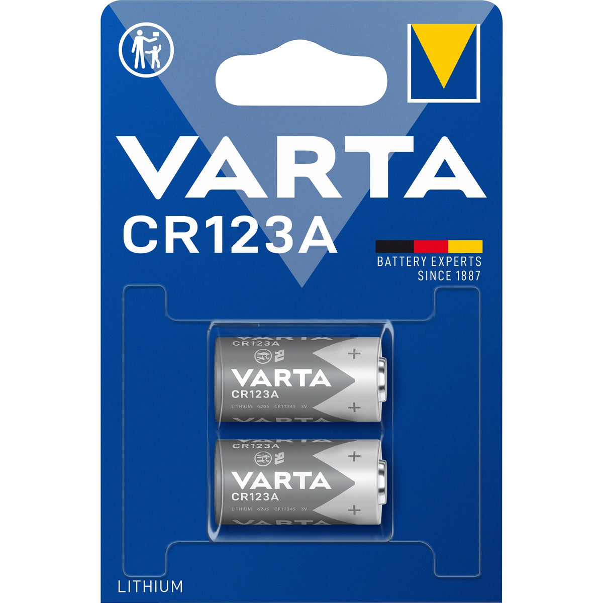 Varta lithium cylindrical cr123a batterij (2 stuks)