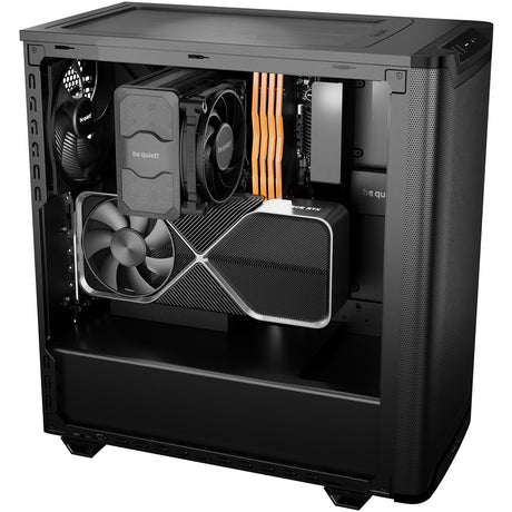Be quiet! pure base 501 airflow window midi tower behuizing (zwart | 2x usb-a | 1x usb-c | tempered glass)