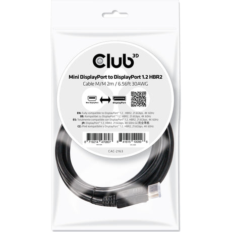 Club 3d mini-displayport naar displayport 1.2 kabel (zwart, 2 meter)