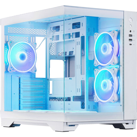 Chieftec visio midi tower behuizing (wit | 2x usb-a | 1x usb-c | rgb | tempered glass)
