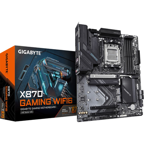 Gigabyte x870 gaming wifi6 socket am5 moederbord (zwart grijs, raid, 2.5gb-lan, wi-fi 6, bt, sound, atx)