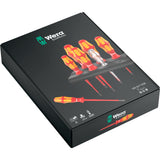 Wera 160 is 7 schroevendraaierset kraftform plus serie 100 (rood geel, eenpolige fasetester, houder, 7‑delig)