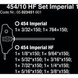 Wera 454 10 hf set imperial 1 stiftsleutelset t-greep hex-plus (zwart groen, met vasthoudfunctie, duims, 10-delig)
