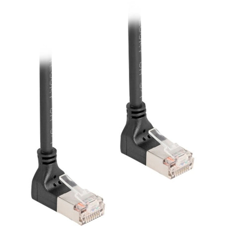 Delock rj45 network cable cat.6a s ftp slim 90° upwards upwards angled 3 m kabel (zwart)