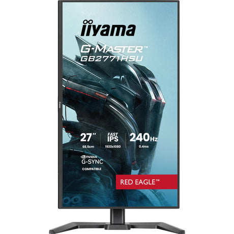 Iiyama g-master red eagle gb2771hsu-b1 27 gaming monitor (zwart, 1x displayport, 2x hdmi, 1x usb-c, 1x usb-a, 240 hz)