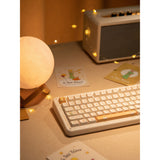 Iqunix zx75 sunset ponder wireless mechanical keyboard (lichtgeel, us lay-out (qwerty), iqunix silent rose, 75%, rgb leds, hot-swappable, double-shot pbt, 2.4ghz | bluetooth 5.1 | usb-c)