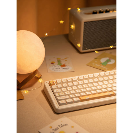 Iqunix zx75 sunset ponder wireless mechanical keyboard (lichtgeel, us lay-out (qwerty), iqunix silent rose, 75%, rgb leds, hot-swappable, double-shot pbt, 2.4ghz | bluetooth 5.1 | usb-c)