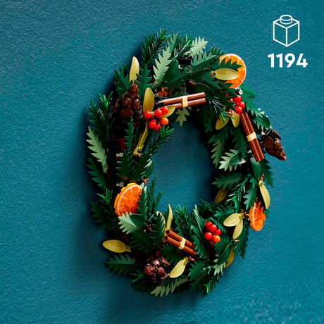 Lego icons herfstkrans bouwpakket voor volwassenen met bloemen - kerstdecoratie - 10340