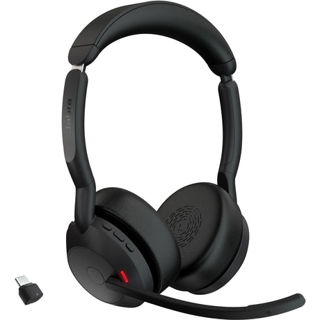 Jabra evolve2 55 - link390c ms stereo met oplaadhouder on-ear headset (zwart, stereo, microsoft teams, usb-c, link380c)