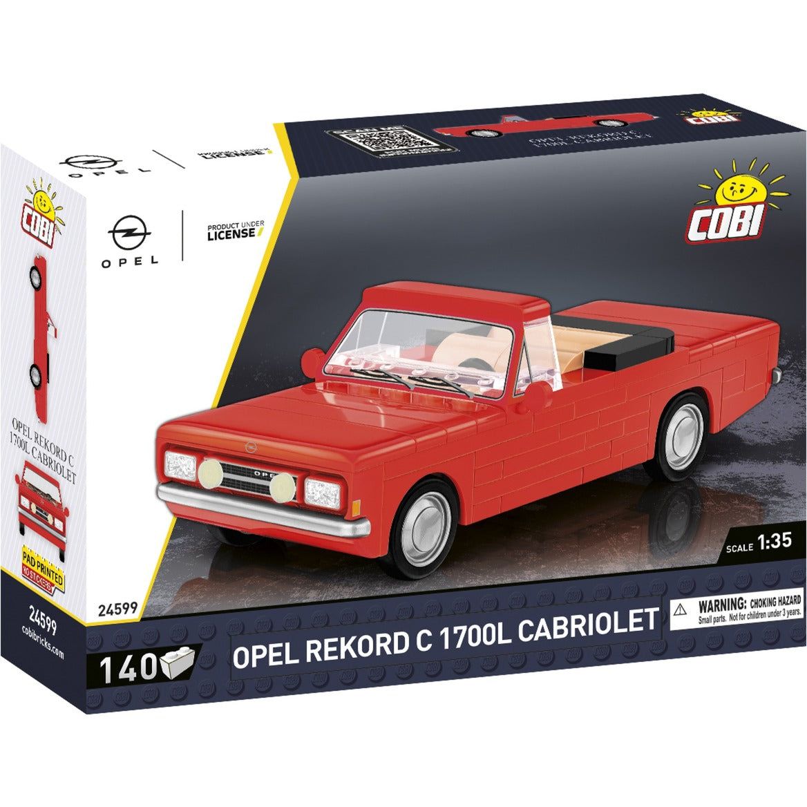 Cobi youngtimer collection - opel rekord c 1700 l cabriolet constructiespeelgoed (schaal 1:35)