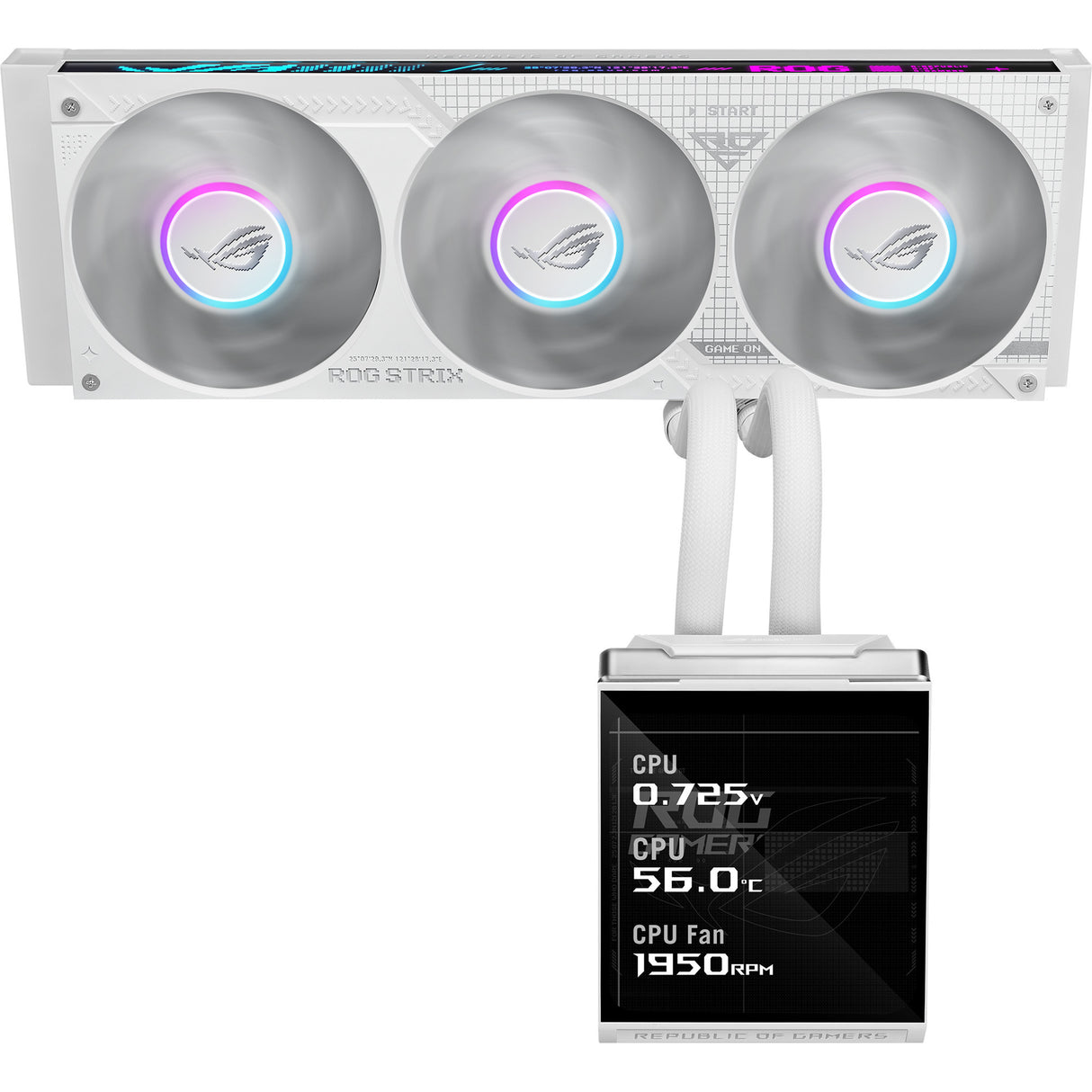 Asus rog strix slc iv 360 argb lcd white edition waterkoeling (wit)