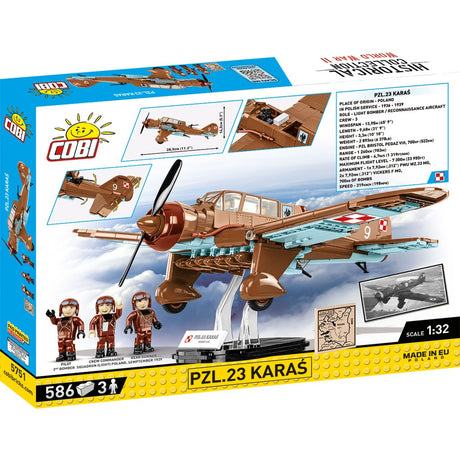 Cobi historical collection - pzl.23 karaś constructiespeelgoed (schaal 1:32)