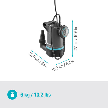 Gardena dompelpomp 20000 basic voor helder water, 20.000 l h