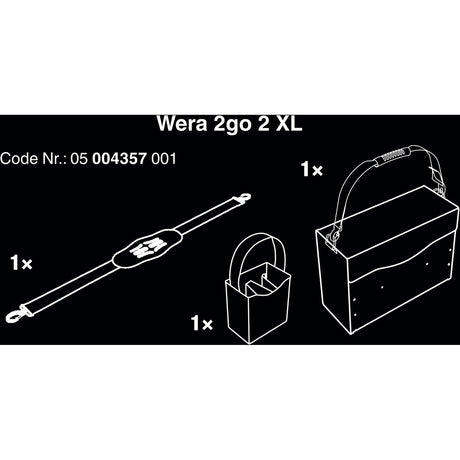 Wera 2go 2 xl gereedschapskoffer gereedschapskist (zwart)