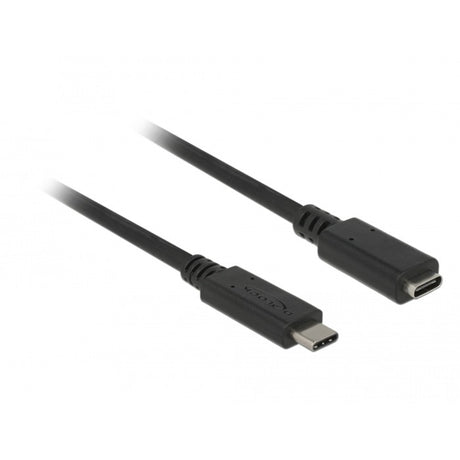 Delock superspeed usb-c 3.1 gen1 male>female verlengkabel (zwart, 1 meter)