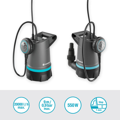 Gardena dompelpomp 20000 basic voor helder water, 20.000 l h
