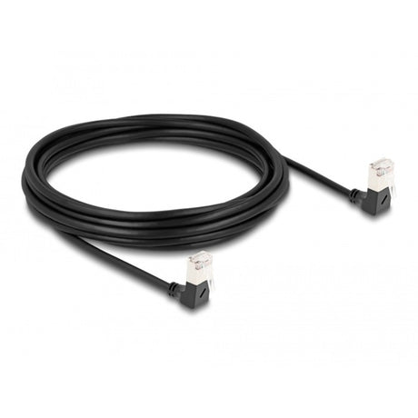 Delock rj45 network cable cat.6a s ftp slim 90° downwards downwards angled 5 m kabel (zwart)