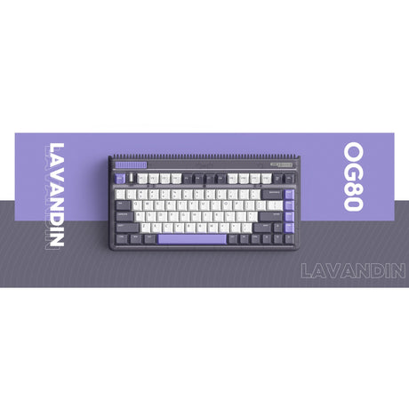 Iqunix og80 lavandin wireless mechanical keyboard (lavendel, us lay-out (qwerty), cherry mx red, 80% (tkl), hot-swappable, pbt, 2.4ghz | bluetooth 5.1 | usb-c)