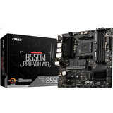 Msi b550m pro-vdh wifi socket am4 moederbord (zwart, raid, gb-lan, wi-fi 5, bt, sound, µatx)