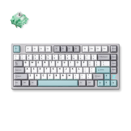Mchose z75s gray blue cabbage tofu metal top cover wireless mechanical rgb toetsenbord (grijs, us lay-out (qwerty), ktt cabbage tofu v2, 75%, rgb, hot swap, double-shot pbt, draadloos | bluetooth | usb-c)