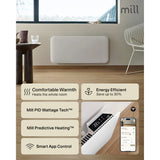 Mill steel wifi paneelverwarming pa1300wifi4, 1300 watt convector (wit, wifi 2,4 ghz (wifi 6), bluetooth 5.2, zigbee 3.0 + app)