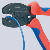 Knipex preciforce 97 52 36 sb krimptang (rood blauw, strippen, krimpen 0.5 - 6.0mm²)