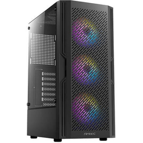 Antec ax20 midi tower behuizing (zwart | 3x usb-a | tempered glass)