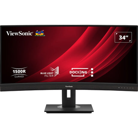 Viewsonic uwqhd curved docking monitor vg3456c 34 ultrawide (zwart (mat), 1x displayport, 2x hdmi, 1x usb-c, 4x usb-a, 1x rj-45)