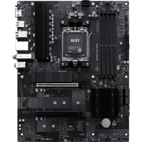 Msi pro b840-s evo wifi6e socket am5 moederbord (zwart zilver, raid, 2.5gb-lan, wi-fi 6e, bluetooth, atx)