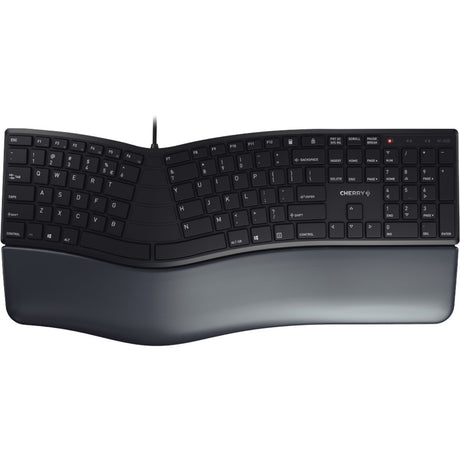 Cherry kc 4500 ergo toetsenbord (zwart, eu lay-out (qwerty), 100%)