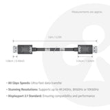 Club 3d gecertificeerde displayport 2.1 kabel (zwart, 1,6 meter, 10k)