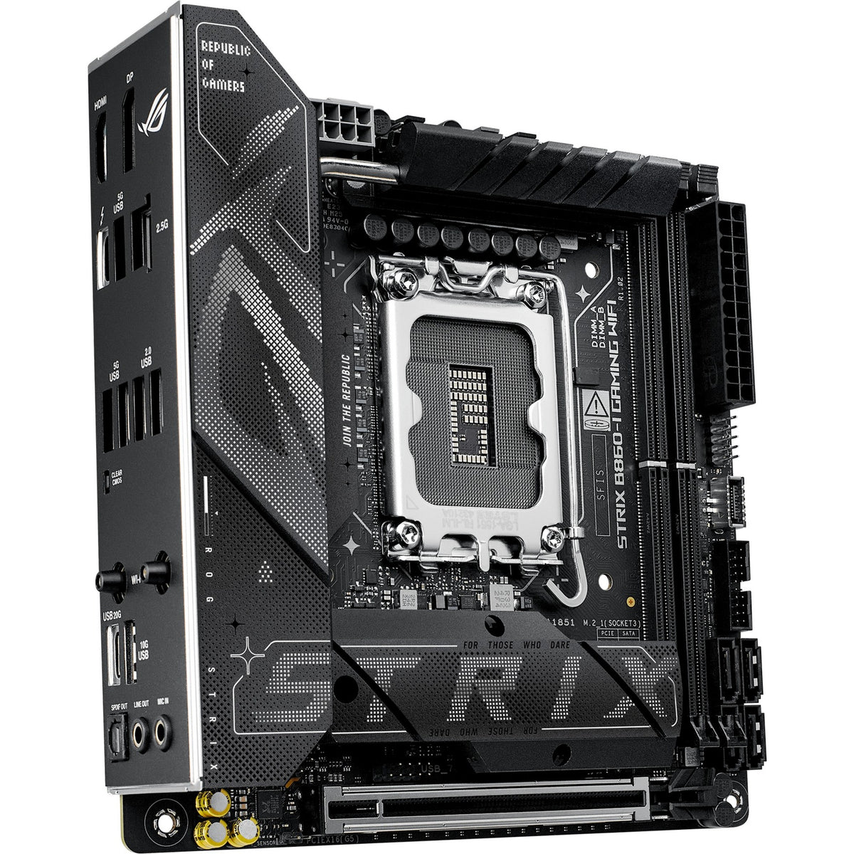 Asus rog strix b860-i gaming wifi socket 1851 moederbord (raid, 2.5 gb-lan, wi-fi 7, bt, sound, mini-itx)