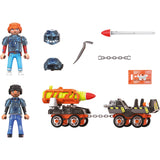 Playmobil dino rise - dino mine raket kart constructiespeelgoed (70929)