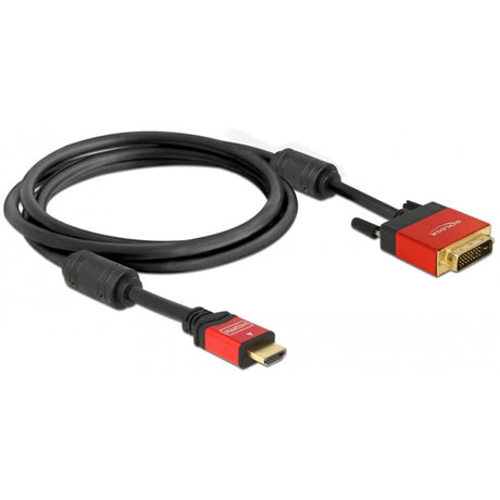 Delock high speed hdmi a (male) > dvi (male) adapter (zwart, 2 meter)