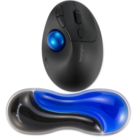Kensington slim duo gel mouse trackball wrist rest polssteun (blauw zwart)