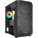 Sharkoon mk3 rgb mini tower behuizing (zwart | 2x usb-a | 1x usb-c | rgb | tempered glass)