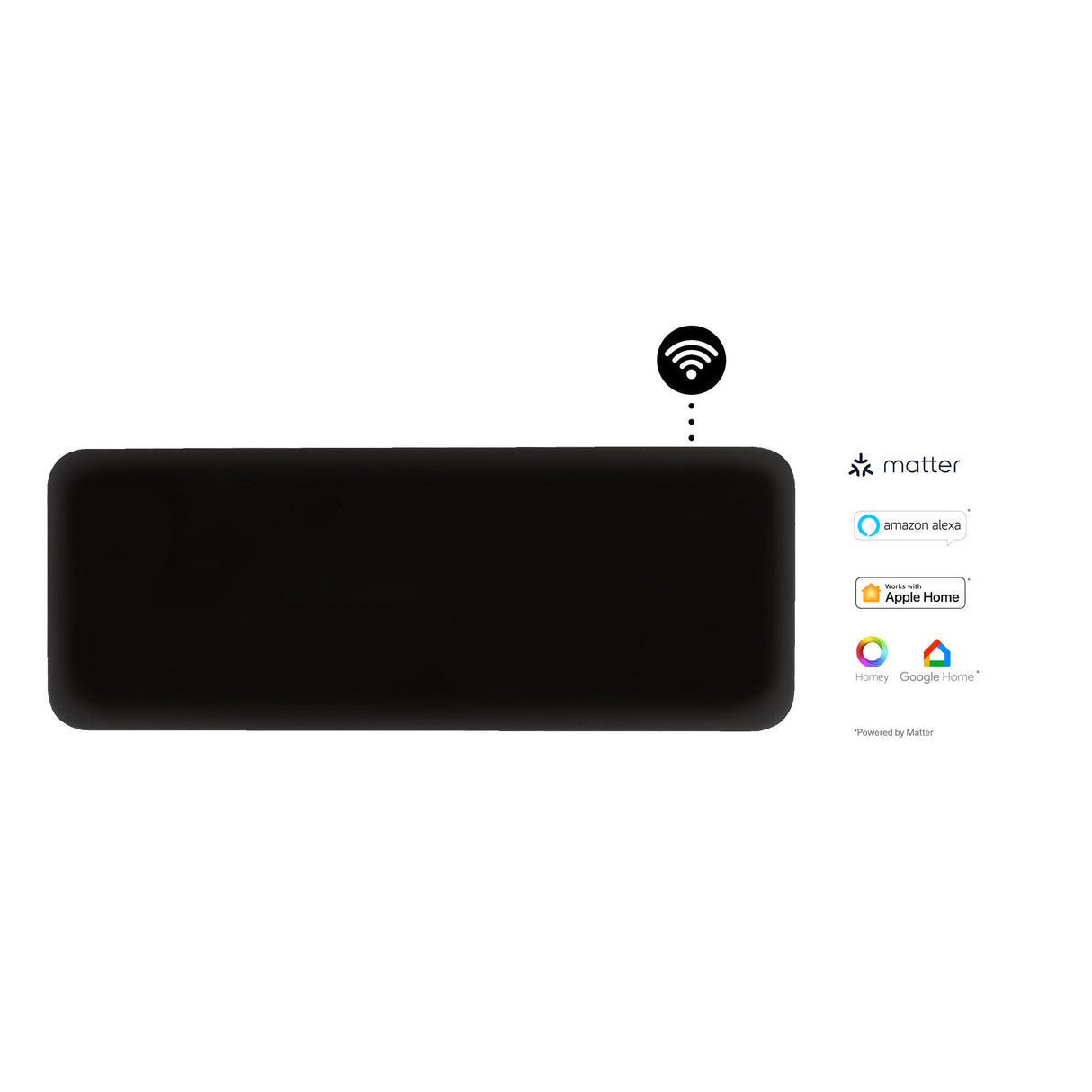 Mill steel wifi paneelverwarming pa1300wifi4 black, 1300 watt convector (zwart, wifi 2,4 ghz (wifi 6), bluetooth 5.2, zigbee 3.0 + app)