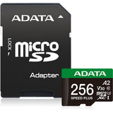 Adata speed plus microsdxc 256 gb geheugenkaart (uhs-i u3, class 10, v30, a2)