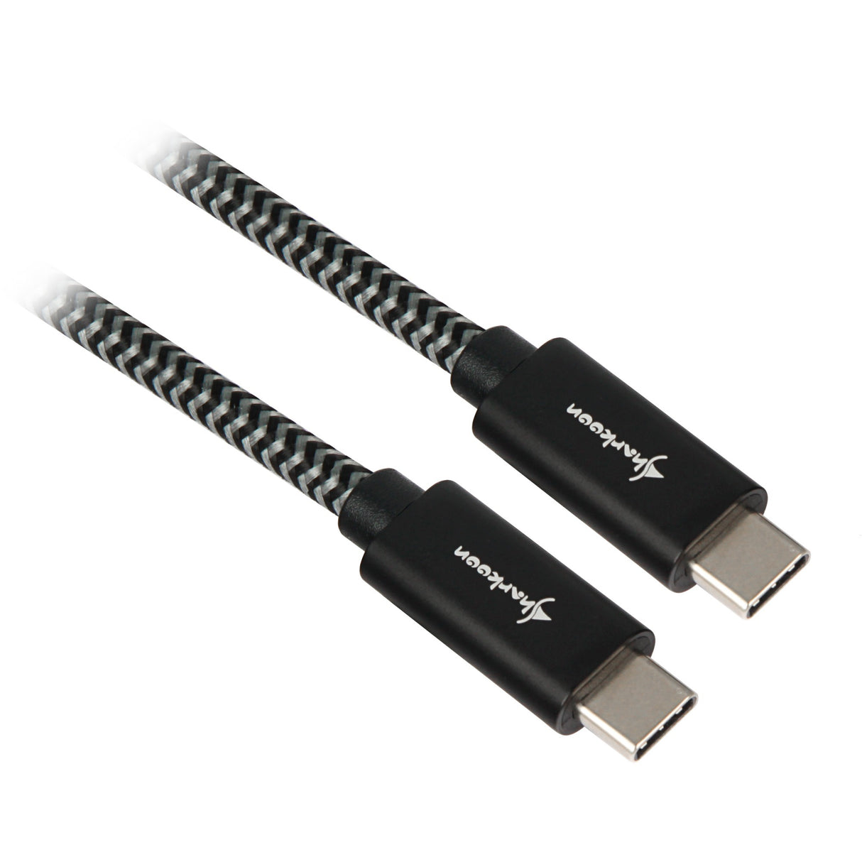 Sharkoon usb 3.2 kabel, usb-c > usb-c (zwart grijs, 1 meter)