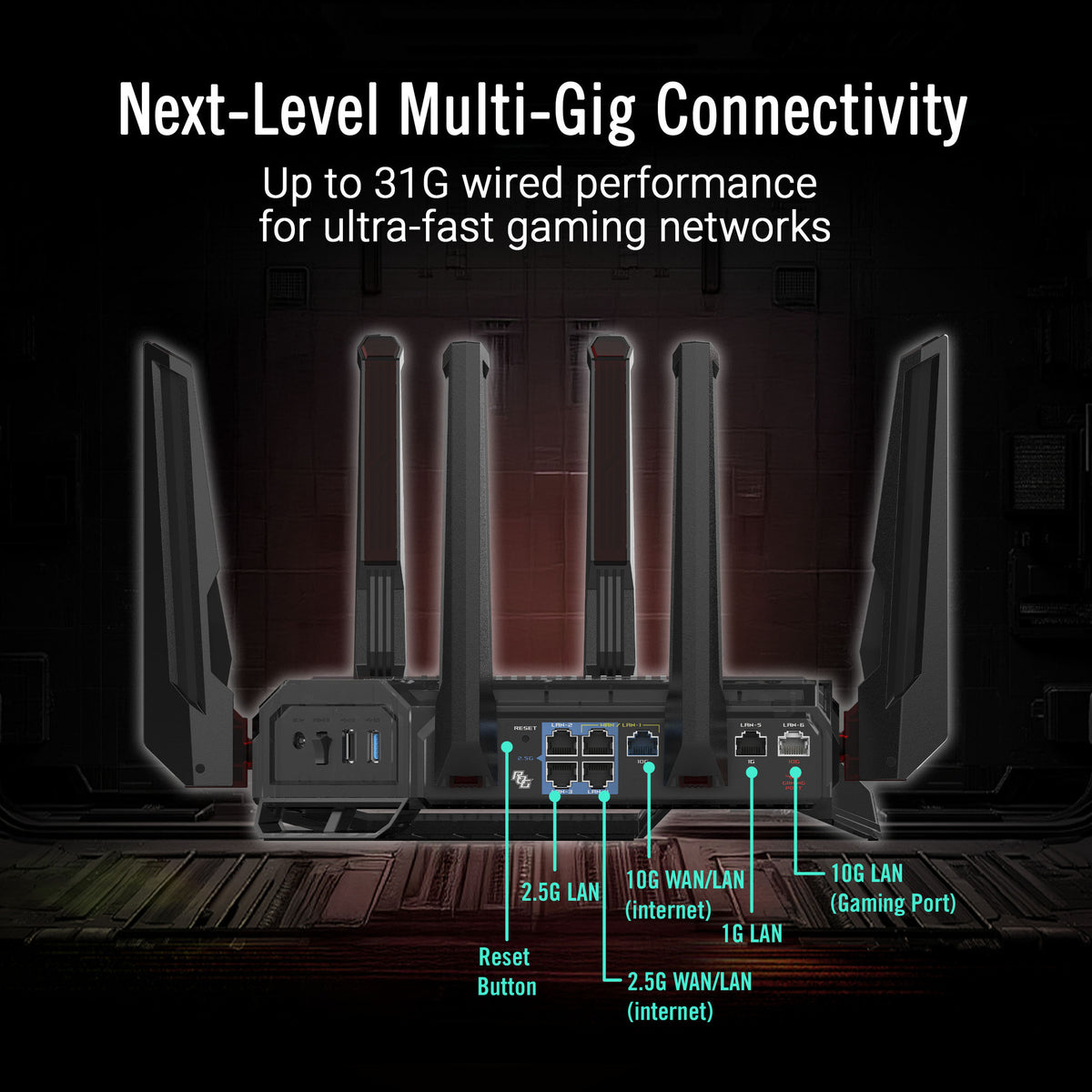 Asus rog rapture gt-bn98 router (zwart)