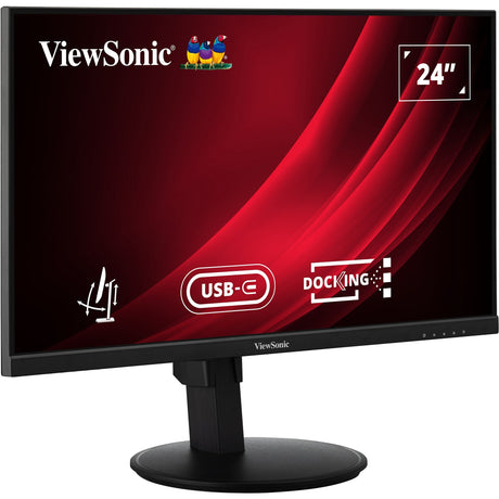 Viewsonic vg2409u-2 ergonomische docking monitor 24 (zwart (mat), 1x displayport, 1x hdmi, 1x usb-c, 2x usb-a, 1x rj-45)