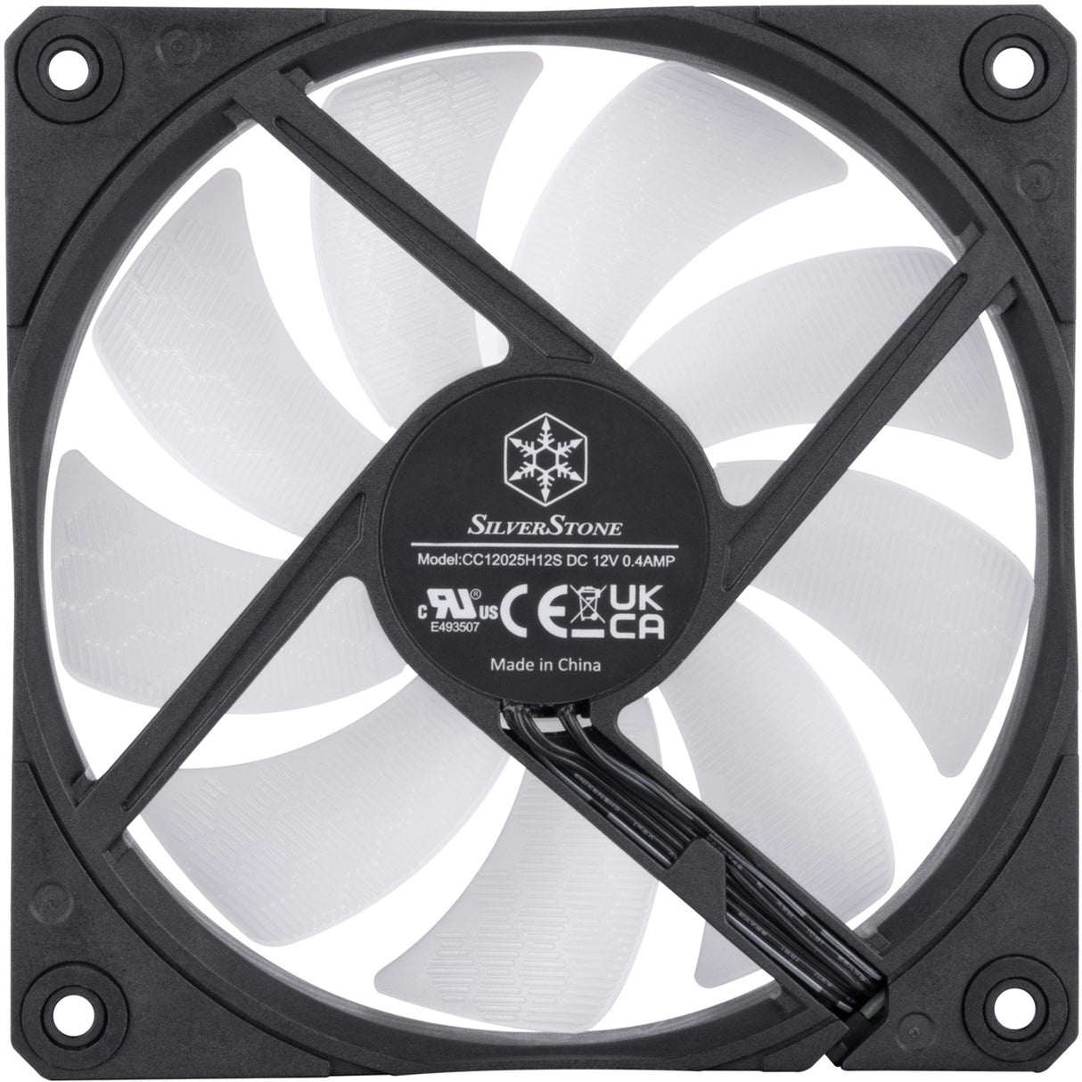 Silverstone shark force 120 argb case fan (zwart, 120 x 120 x 25 mm, pwm)