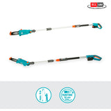 Gardena accu telescopische snoeizaag tcs 20 18 p4a set stoksnoeizaag (turquoise grijs, 14770-20, accu inbegrepen)