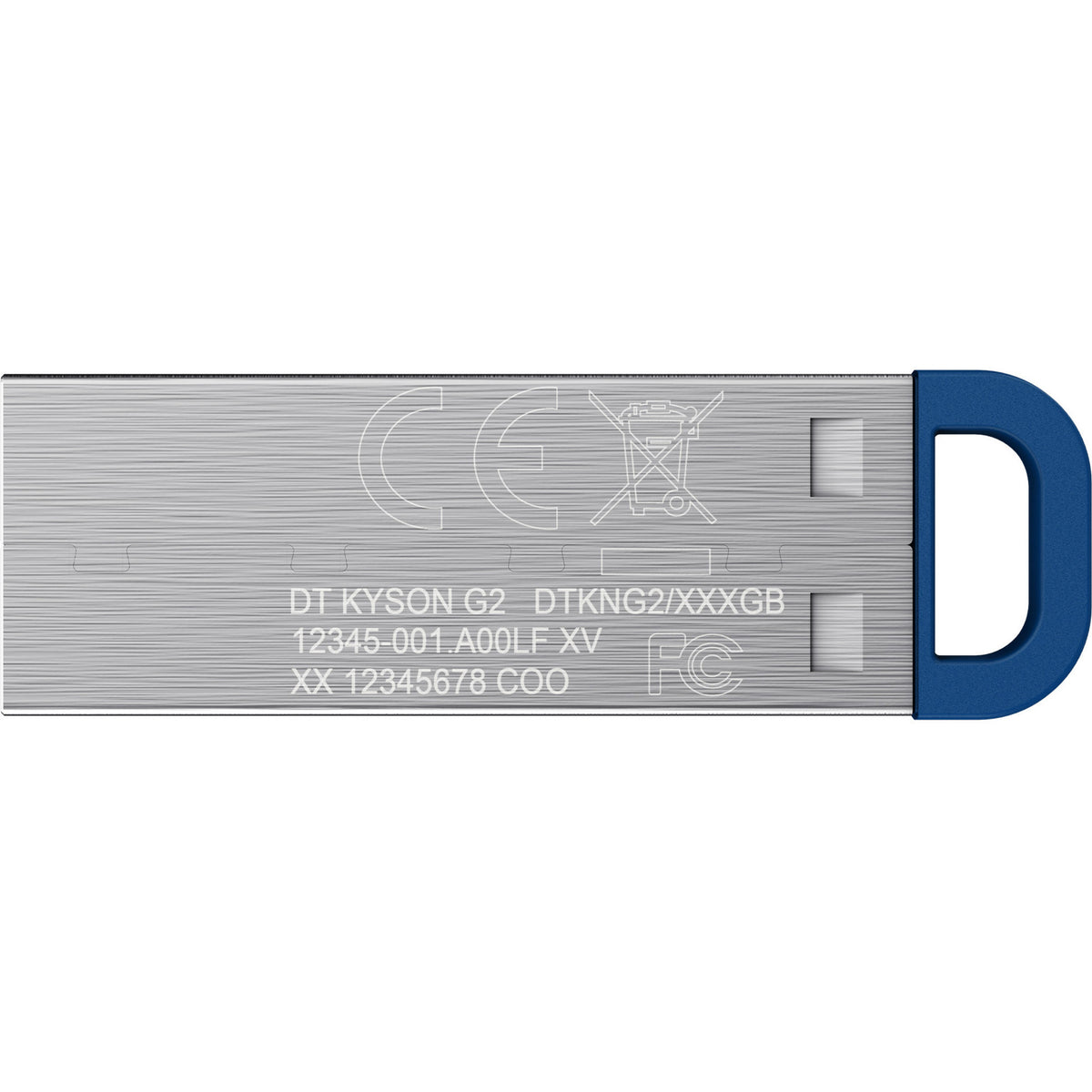 Kingston datatraveler kyson usb flash drive 128 gb usb-stick (zilver blauw, usb-a 3.2 (5 gbit s))
